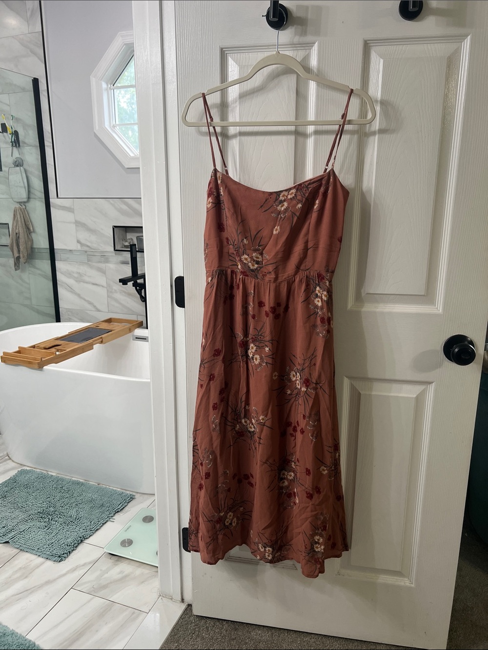 Reformation Dusty Rose Floral Spaghetti Strap Midi Maxi Dress Size 8